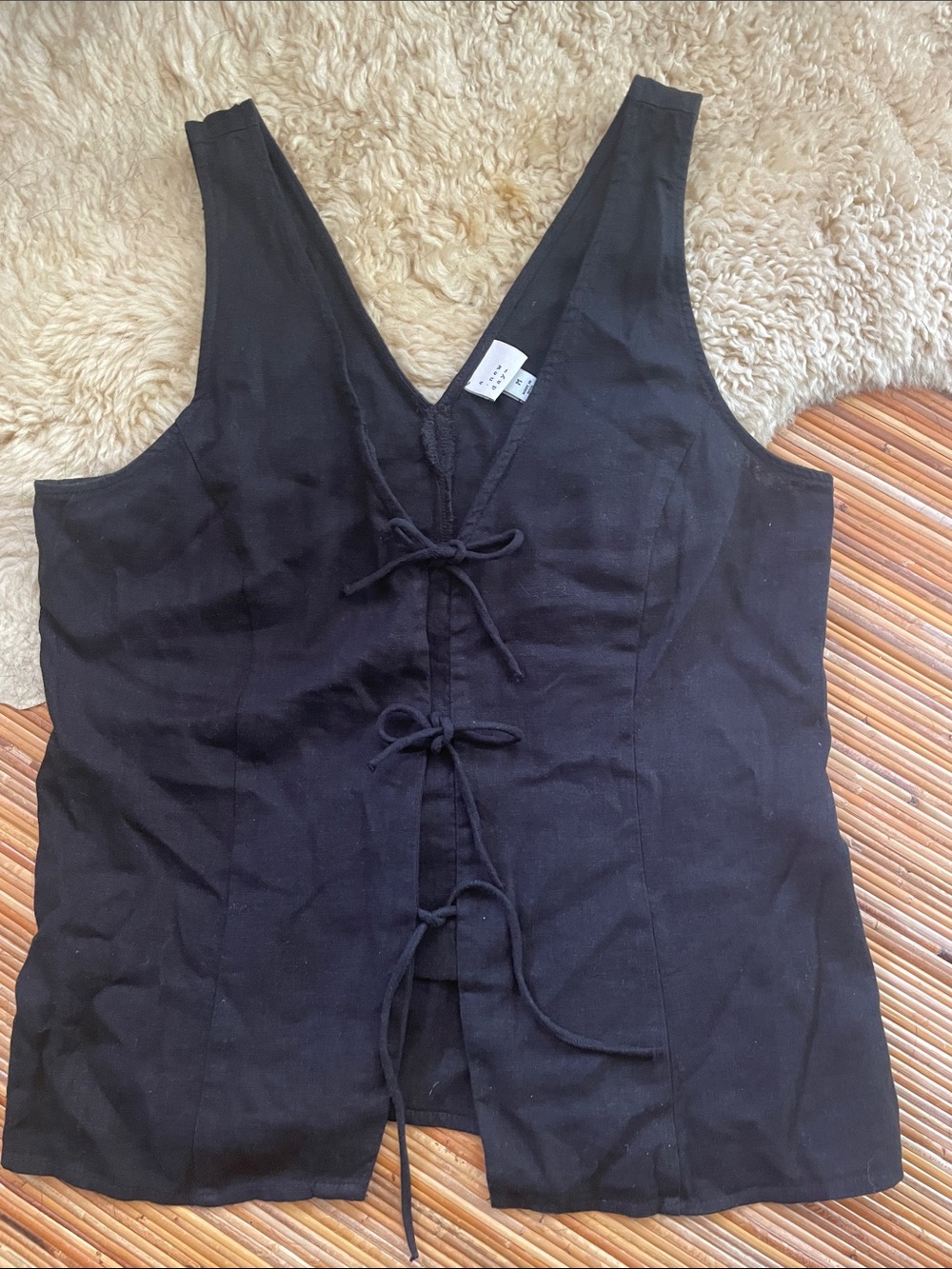 A New Day linen blend tie vest tank